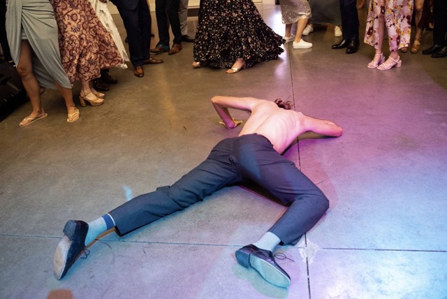crazy dancing man on floor